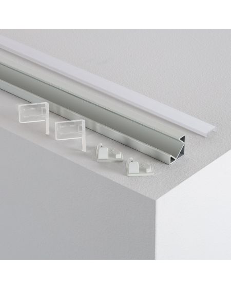 Profilé Aluminium Plat d'Angle 1m pour Rubans LED jusqu'à 10mm