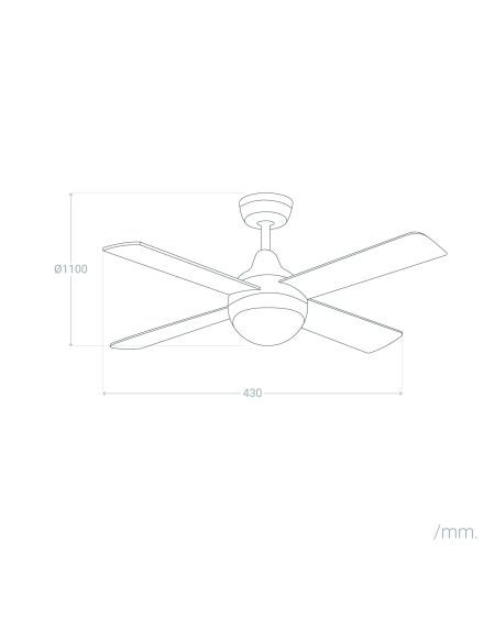 Ventilateur de Plafond Navy Niquel 110cm WiFi