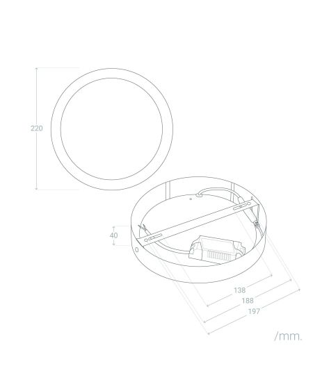 Plafonnier LED Rond 18W Ø225 mm