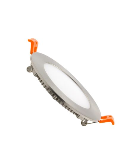Dalle LED Ronde Extra-Plate 6W Argentée Coupe Ø 110 mm