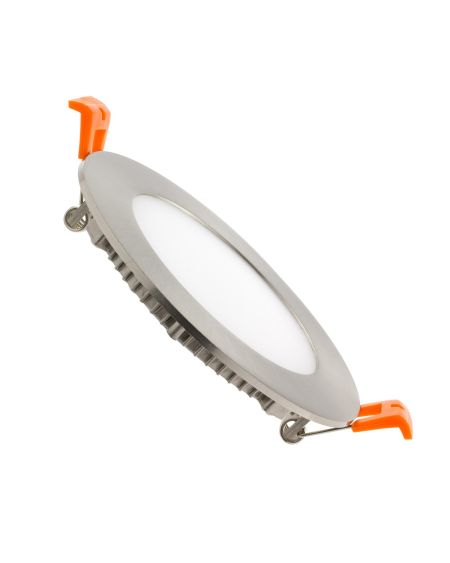 Dalle LED Ronde Extra-Plate 6W Argentée Coupe Ø 110 mm