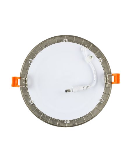Dalle LED Ronde Extra-Plate 6W Argentée Coupe Ø 110 mm
