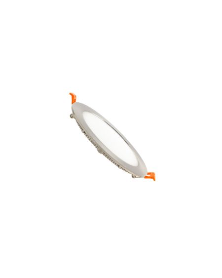 Dalle LED Ronde Extra-Plate 12W Cadre Argentée Coupe Ø 155 mm