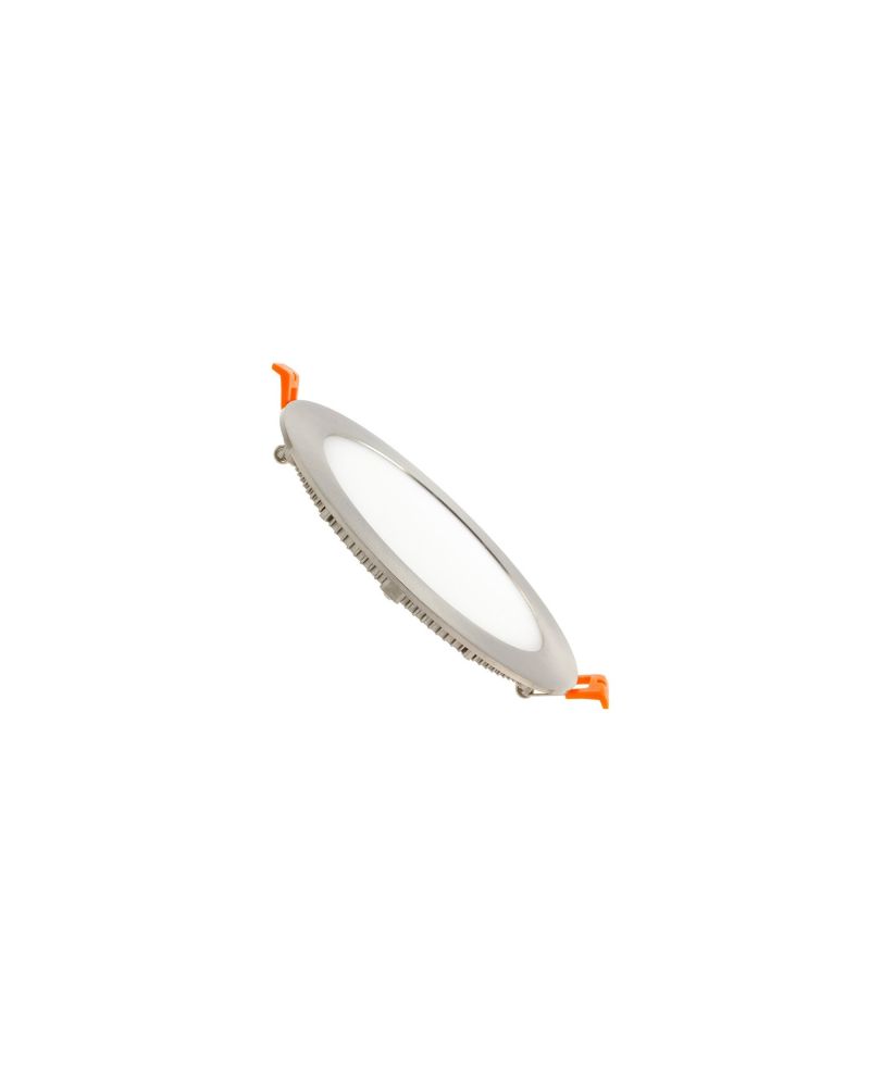 Dalle LED Ronde Extra-Plate 12W Cadre Argentée Coupe Ø 155 mm