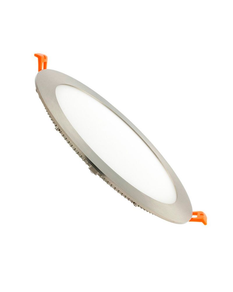 Dalle LED Ronde Extra-Plate 15W Argentée Coupe Ø 185 mm
