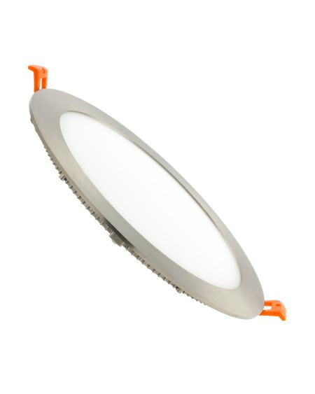 Dalle LED Ronde Extra-Plate 15W Argentée Coupe Ø 185 mm