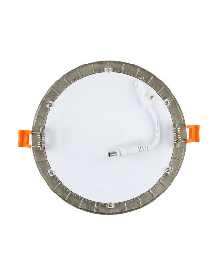 Dalle LED Ronde Extra-Plate 18W Argentée Coupe Ø 205 mm