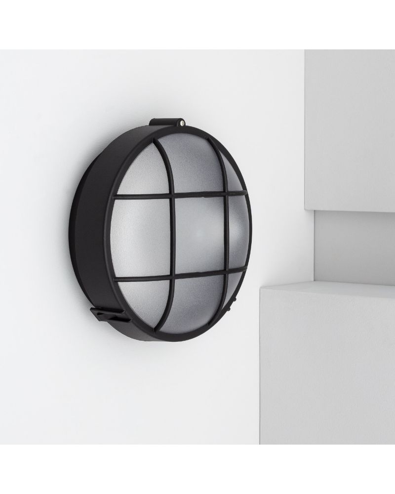 Plafonnier Extérieur Rond à Grille Hublot Ø220 mm