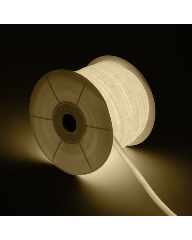 Bobine Néon LED Flexible 360º Rond Dimmable 220V AC 120LED/m IP67 Blanc Neutre 50 Mètres sur Mesure Coupe Tous les 100cm