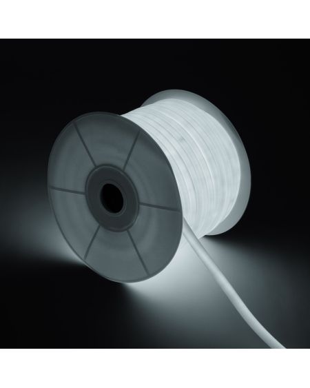 Bobine Néon LED Flexible 360º Rond Dimmable 220V AC 120LED/m IP67 Blanc Froid 50 Mètres sur Mesure Coupe Tous les 100cm