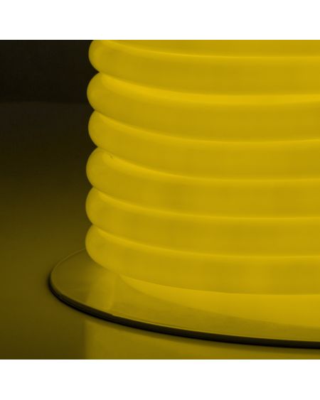 Bobine Néon LED Flexible 360º Rond Dimmable 220V AC 120LED/m IP67 Jaune 50 Mètres sur Mesure Coupe Tous les 100cm