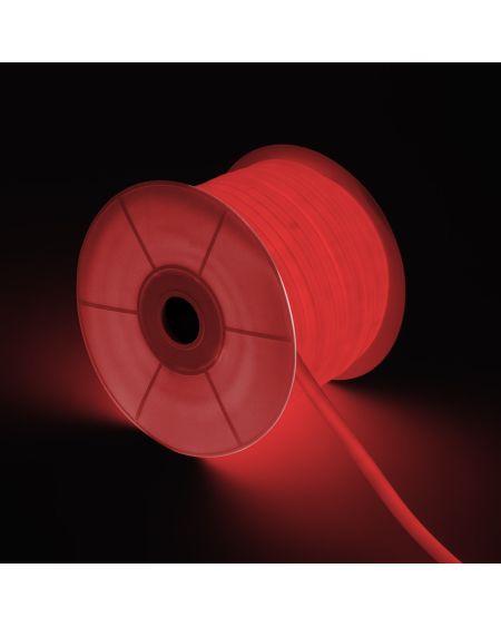 Bobine Néon LED Flexible 360º Rond Dimmable 220V AC 120LED/m IP67 Rouge 50 Mètres sur Mesure Coupe Tous les 100cm