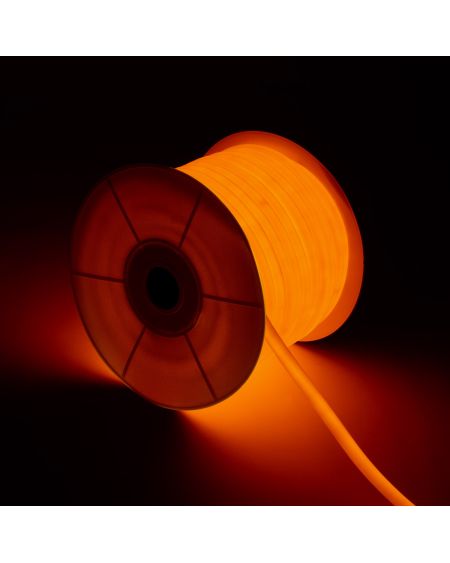 Bobine Néon LED Flexible 360º Rond Dimmable 220V AC 120LED/m IP67 Orange 50 Mètres sur Mesure Coupe Tous les 100cm