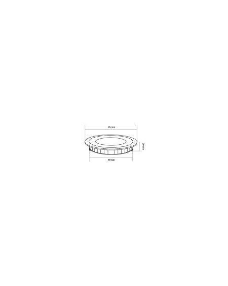 Dalle LED Ronde Extra-Plate 3W Coupe Ø 70 mm