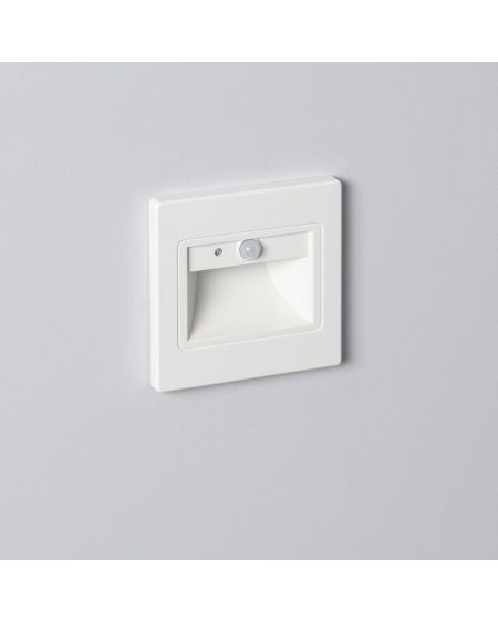 Balise Murale LED 1.5W Encastrable avec Détecteur PIR et Crépusculaire Bark Blanche