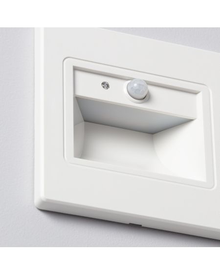 Balise Murale LED 1.5W Encastrable avec Détecteur PIR et Crépusculaire Bark Blanche