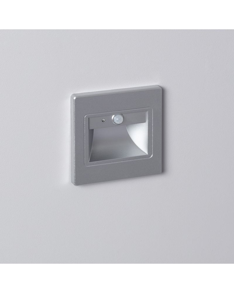 Balise Murale LED Encastrable 1.5W Bark avec Détecteur PIR Grise