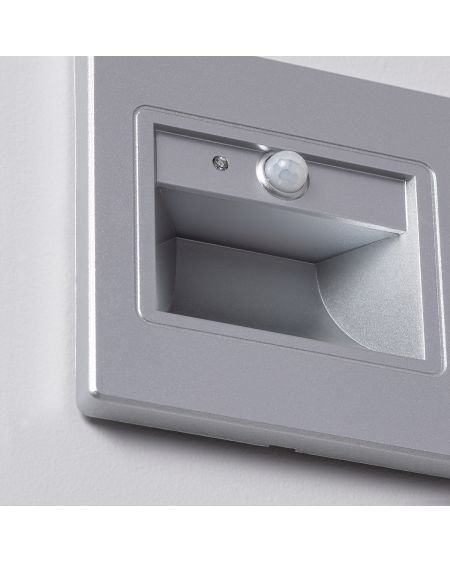 Balise Murale LED Encastrable 1.5W Bark avec Détecteur PIR Grise
