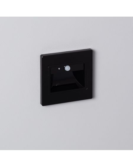 Balise Murale LED Encastrable Bark 1.5W Noire avec Capteur PIR