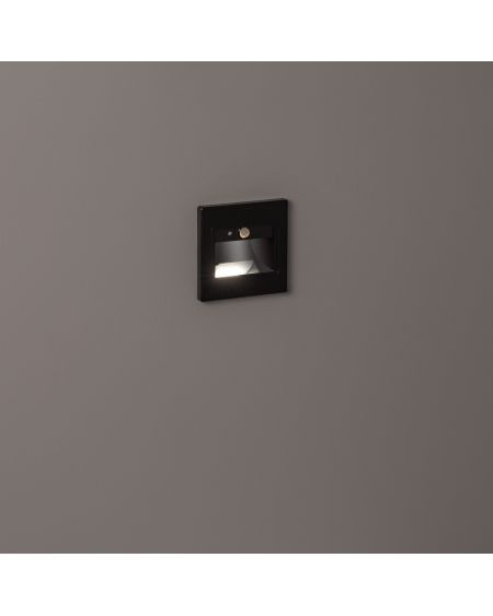 Balise Murale LED Encastrable Bark 1.5W Noire avec Capteur PIR