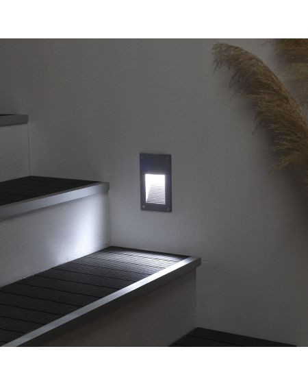 Balise LED Extérieure 3W Encastrable au Mur Cooper Grise