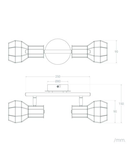 Plafonnier Orientable Aluminium Lada 2 Spots