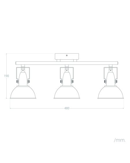 Plafonnier Orientable Aluminium Emer 3 Spots Noir