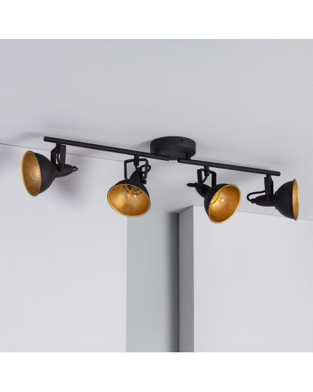 Plafonnier Orientable Aluminium Emer 4 Spots Noir