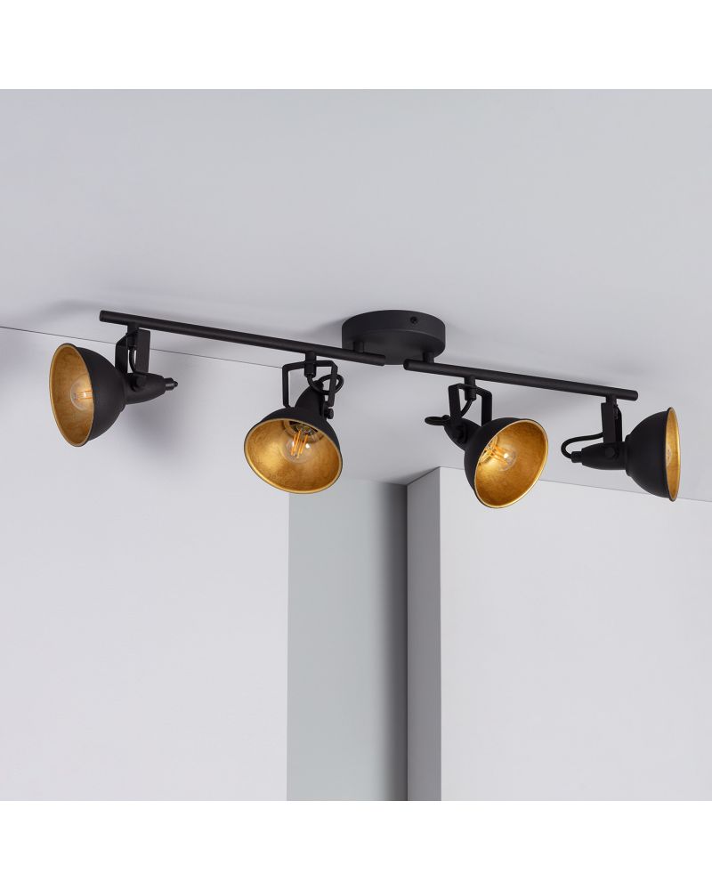 Plafonnier Orientable Aluminium Emer 4 Spots Noir Plafonnier Orientable Aluminium Emer 4 Spots Noir