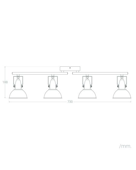 Plafonnier Orientable Aluminium Emer 4 Spots Noir