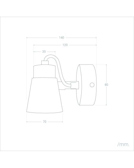 Lampe Murale Orientable Métal et Bois Mara 1 Spot