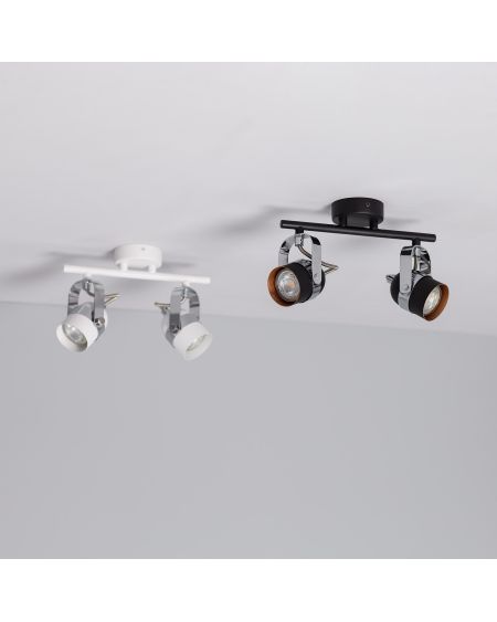Plafonnier Orientable Aluminium Sinner 2 Spots Noir
