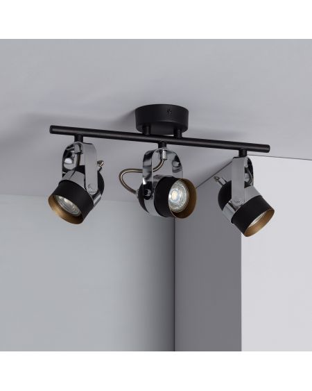 Plafonnier Orientable Aluminium Sinner 3 Spots Noir