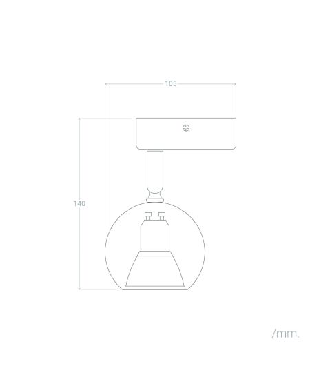 Applique Murale Orientable Aluminium Ates 1 Spot Noir