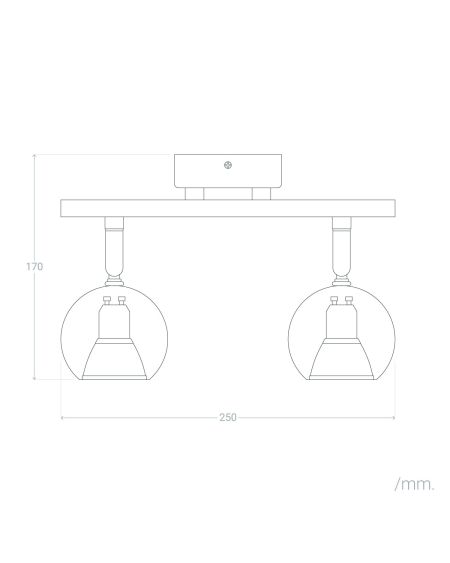 Plafonnier Orientable Aluminium Ates 2 Spots