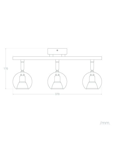 Plafonnier Orientable Aluminium Ates 3 Spots