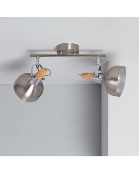 Plafonnier Orientable Aluminium Emer 2 Spots Argenté