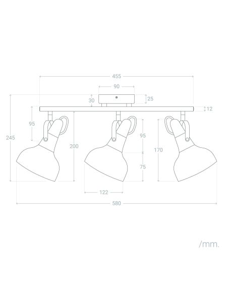 Plafonnier Orientable Aluminium Emer 3 Spots Argenté