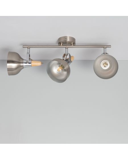 Plafonnier Orientable Aluminium Emer 3 Spots Argenté