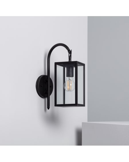 Lampe Murale Aluminium et Verre Support Supérieur Atrium Noire