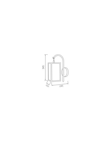 Lampe Murale Aluminium et Verre Support Supérieur Atrium Noire