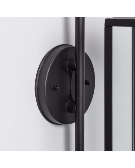 Lampe Murale Aluminium et Verre Support Supérieur Atrium Noire