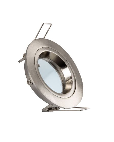 Collerette Downlight Ronde Argentée pour Ampoule LED GU10/GU5.3 Coupe Ø 65mm