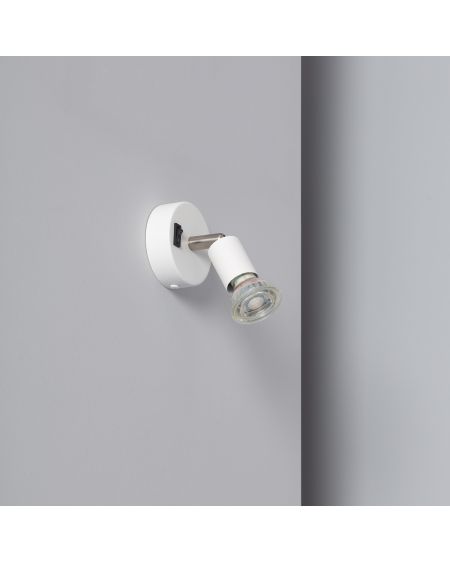 Applique Orientable Aluminium Oasis 1 Spot Blanc avec Interrupteur