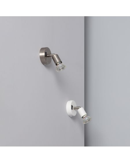 Applique Orientable Aluminium Oasis 1 Spot Blanc avec Interrupteur
