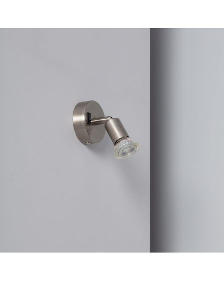 Applique Orientable Aluminium Oasis 1 Spot Argenté avec Interrupteur