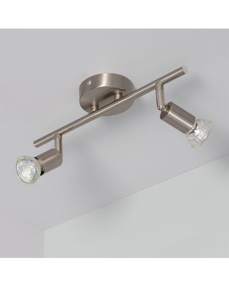 Plafonnier Orientable Aluminium Oasis 2 Spots Argenté