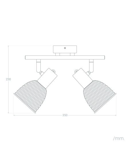 Plafonnier Orientable Aluminium Grid 2 Spots