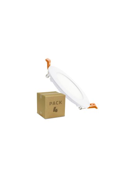 PACK Dalle LED Ronde Extra-Plate 6W (4 Un)