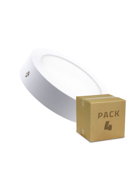 PACK Plafonnier LED Rond 12W (4 Un)